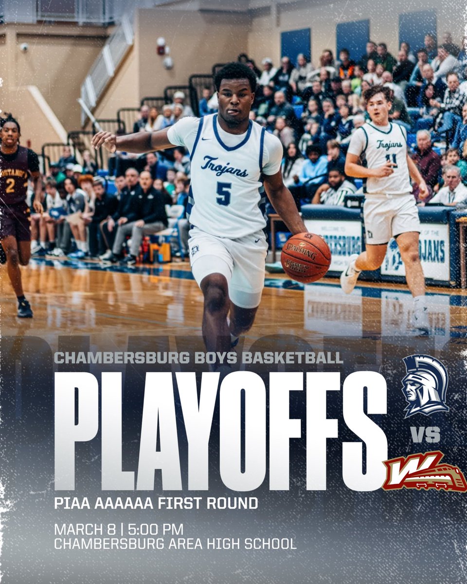 The Chambersburg Trojans are ready for the PIAA First Round!

Come out and bring the energy! 

🎟️ Get your tickets here: piaa.org/sports/tickets…