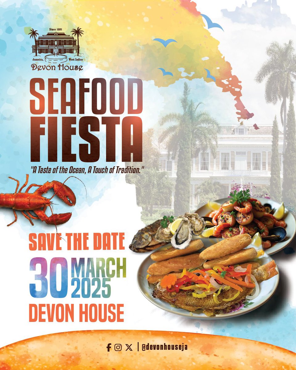 Something’s cooking! Save the date for the Devon House Seafood Fiesta on March 30, 2025! Stay tuned for more details. #SeafoodFiesta #DevonHouseEvents