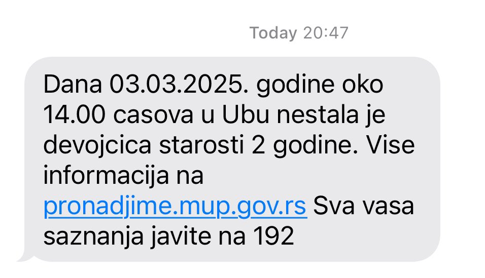 ‼️‼️‼️‼️ Ub, devojčica nestala