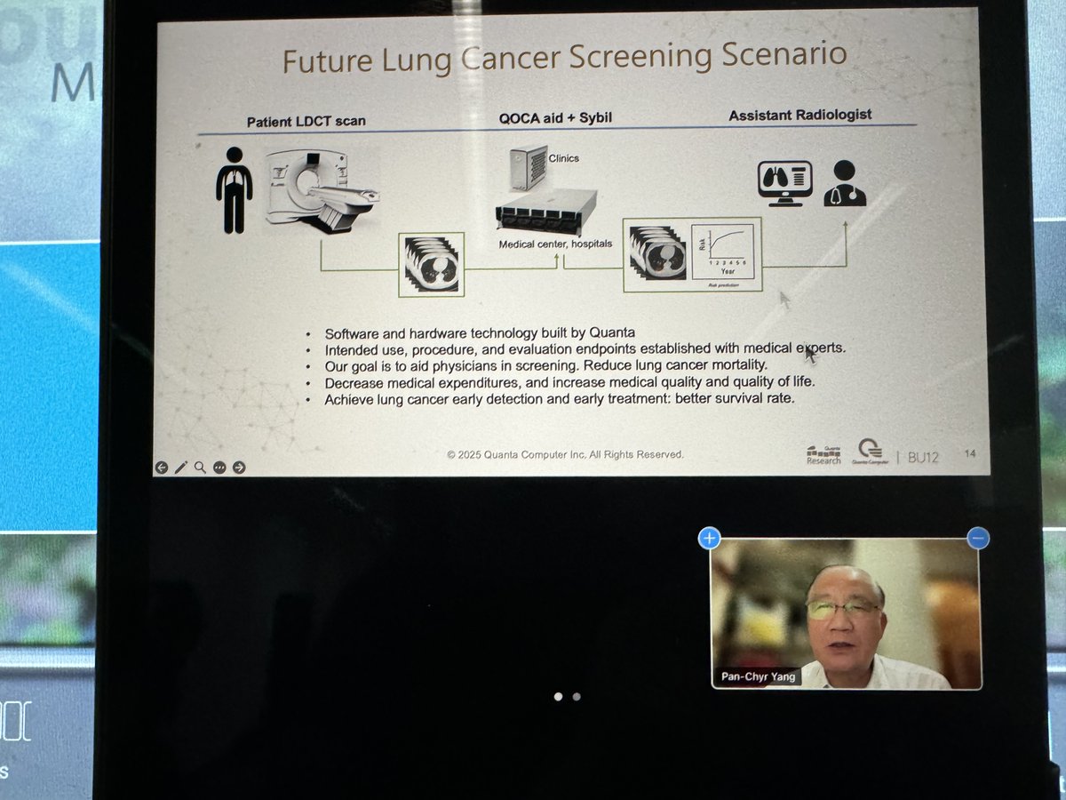 AIHealthMIT's tweet photo. We're excited to work w/ top physicians like Dr. Pan-Chyr Yang @NTU_TW to transform lung cancer screening! Soon, Sybil will be tested in various Taiwanese institutions to obtain Taiwan FDA approval 🇹🇼 serving as a model for obtaining similar approvals around the world 🌎 https://t.co/QCwir66in0