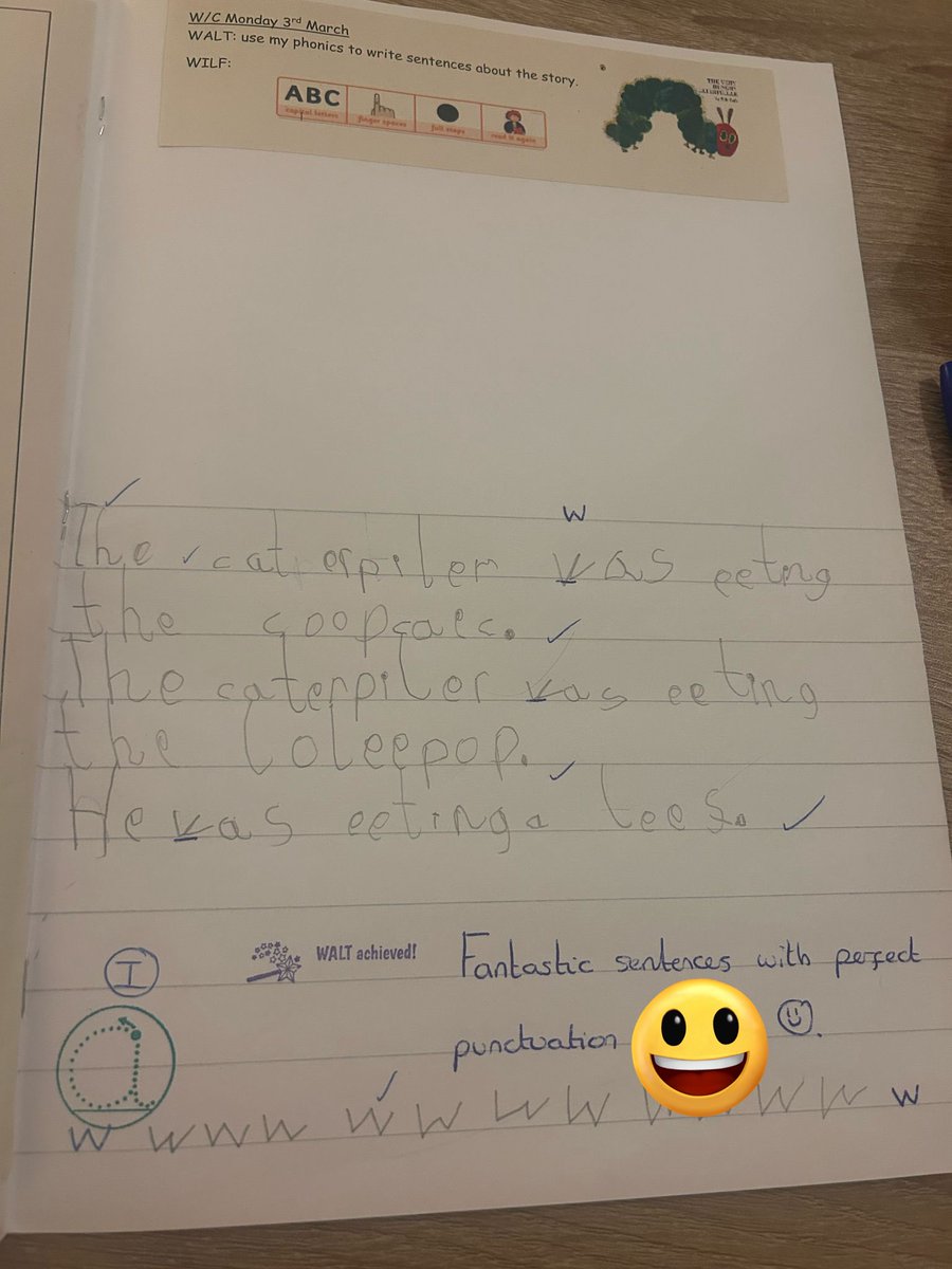 StYrbg's tweet image. These pieces of writing are from the same child but the difference is one piece was done at the very start of Reception and the second piece was written today by the same child.Just look at the progress!Amazing! #practicemakesprogress 🌟@stpetersfarn