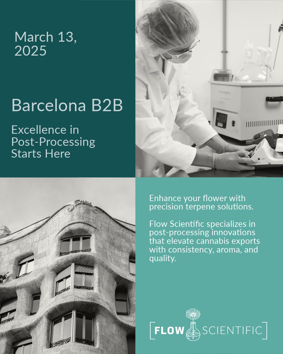 Barcelona B2B is where innovation happens. Flow Scientific is connecting with global cannabis exporters to elevate post-processing.

Let’s talk terpenes, meet us at @internationalcbc—find Dwayne Stewart to start the conversation! #ICBCBarcelona