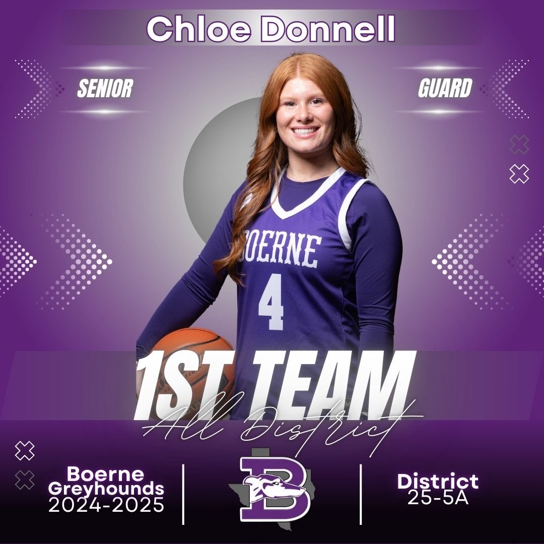 Congratulations to our captain and shooting guard ⁦⁦<a href="/Chloe_Donnell3/">Chloe Donnell</a>⁩. ⁦<a href="/BoerneISD/">Boerne ISD</a>⁩ ⁦⁦<a href="/Boernehs/">Boerne High School</a>⁩ ⁦<a href="/LeechStan/">Boerne ISD Athletics</a>⁩ #shootersshoot #defytheodds