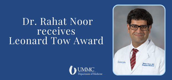 Dr. Rahat Noor, Associate Professor in the Division of Hospitalist Medicine, was voted as the faculty recipient of the Leonard Tow award this year. This award is voted on by the medical student members of the Gold Humanism Honor Society. Congratulations! 
ummcmedicinenews.org/2025/02/24/867…