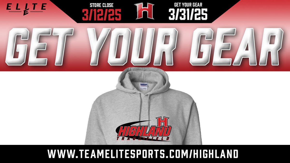 🏃‍♂️ Hey Husky Track Fans! It's that time! 🐾 Get your favorite Huskies Track gear! The store is open NOW until March 12th! 🛍️ Orders delivered by March 31st! Don’t miss out! #HuskyTrack #TeamGear

teamelitesports.com/Highland.html