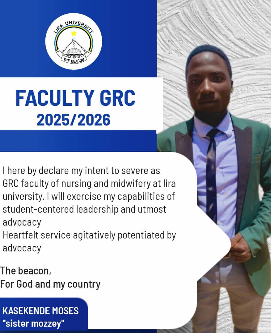 Heartfelt service agitatively potentiated by advocacy, that's our slogan let's keep moving, achievement is we're made of
<a href="/fnmLirauni/">FACULTY OF NURSING AND MIDWIFERY, LIRA UNIVERSITY</a> <a href="/LiraUniDebate/">Lira University Debate Society (LUDS)</a> <a href="/SocietyLira/">Lira University Midwifery Society</a> <a href="/TindiMaruti1/">TINDI EDWIN MARUTI</a> <a href="/jollyssango15/">SSANGO JOLLY</a> <a href="/NanyimbaV30970/">NANYIMBA VIOLET</a> <a href="/JLubwama_08/">Lubwama James 🇺🇬</a> <a href="/LIRA_UNIVERSITY/">liraUniversity</a>