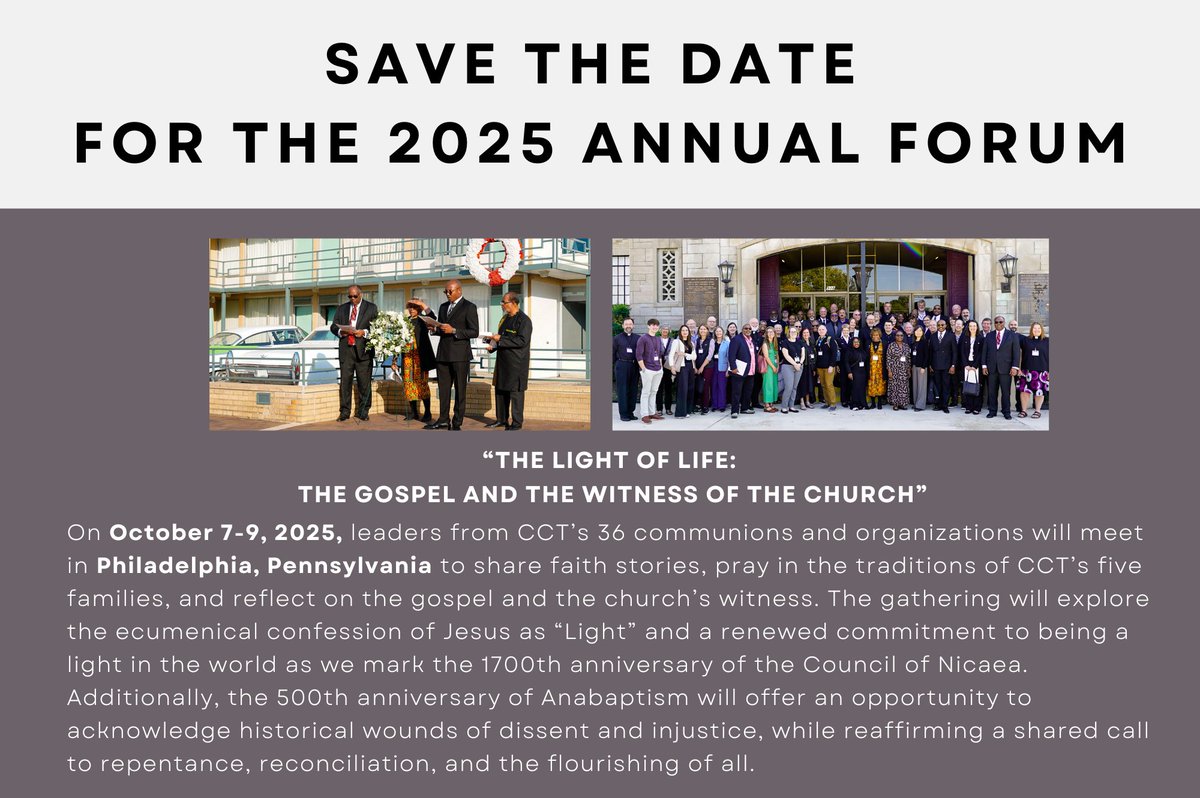 Save the Date: 2025 CCT Forum &amp; Join Us for Lenten Prayer Tonight! - mailchi.mp/421f9526c57d/s…
