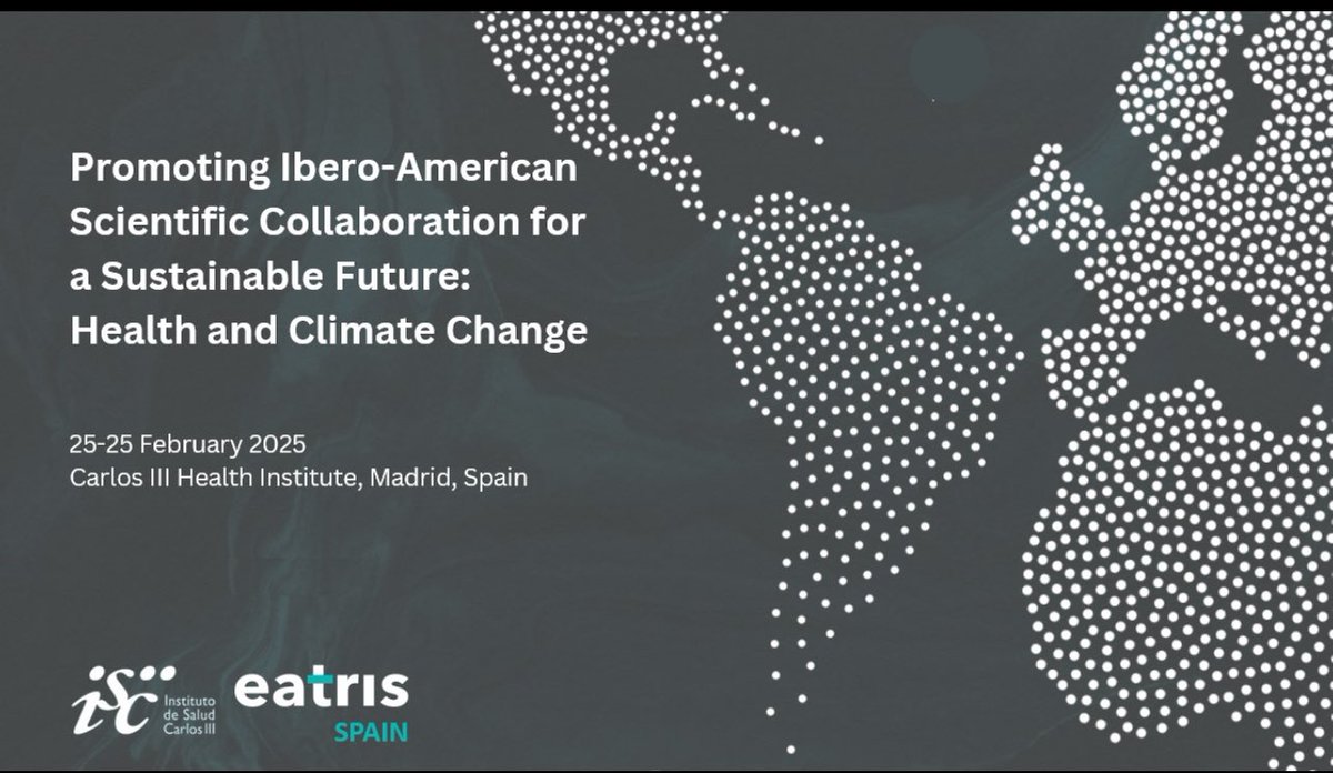 El  25/2 tuve el placer de asistir a la Jornada organizada x el nodo <a href="/EatrisEric/">EATRIS</a>  y el #ISCIII FOMENTANDO LA COLABORACIÓN CIENTÍFICA IBEROAMERICANA PARA UN FUTURO SOSTENIBLE: SALUD Y CAMBIO CLIMÁTICO. Gracias  a  la National Director EATRIS Spanish Node <a href="/idiscam/">IDISCAM</a> <a href="/HNParaplejicos/">H. N. Parapléjicos</a>🌍