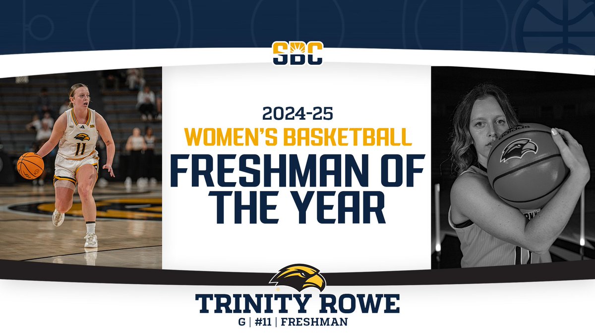 Sun Belt (@sunbelt) on Twitter photo ๐ฆ๐๐'๐ฆ ๐ ๐๐ฅ๐๐ฆ๐๐ ๐๐ก.
<a href="/SouthernMissWBB/">Southern Miss Lady Eagle Basketball</a>'s Trinity Rowe started in all 30 games for Southern Miss as a freshman and leads the team with 79 assists. She also owns the most three-point baskets by a Southern Miss freshman in school history with a 55, earning #SunBeltWBB ๐ฆ๐๐'๐ฆ ๐ ๐๐ฅ๐๐ฆ๐๐ ๐๐ก.
<a href="/SouthernMissWBB/">Southern Miss Lady Eagle Basketball</a>'s Trinity Rowe started in all 30 games for Southern Miss as a freshman and leads the team with 79 assists. She also owns the most three-point baskets by a Southern Miss freshman in school history with a 55, earning #SunBeltWBB