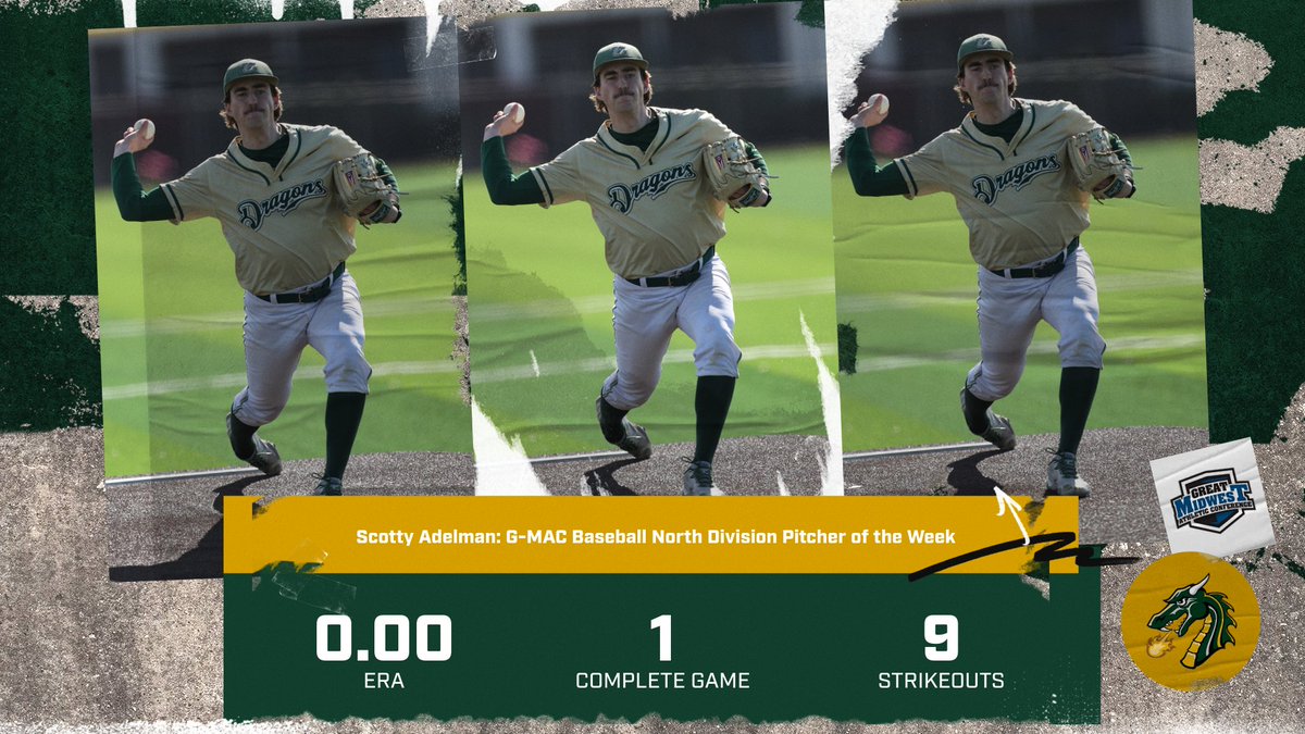 Tiffin University Athletics (@gotiffindragons) on Twitter photo Scotty Adelman has been named the G-MAC Baseball North Division Pitcher of the Week! He threw a complete game shutout with 9 strikeouts in the Dragons' Florida opener. <a href="/TUDragonsBB/">Tiffin University Baseball</a> #GoGons Scotty Adelman has been named the G-MAC Baseball North Division Pitcher of the Week! He threw a complete game shutout with 9 strikeouts in the Dragons' Florida opener. <a href="/TUDragonsBB/">Tiffin University Baseball</a> #GoGons