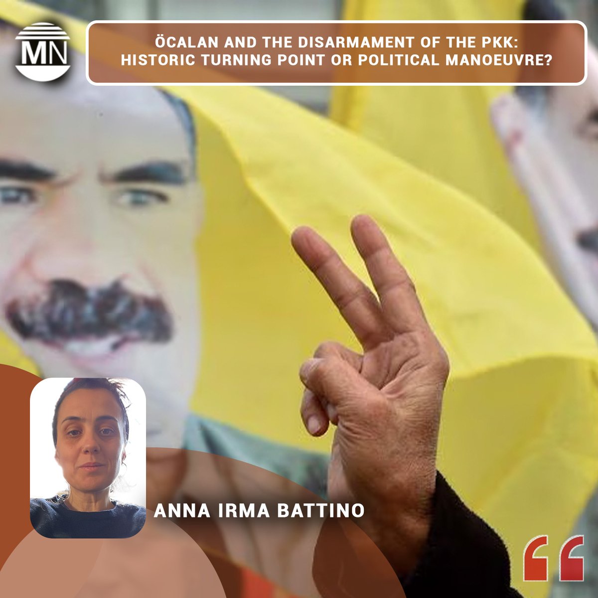 "Öcalan's announcement places Turkey at a crossroads. The ongoing negotiations must translate into concrete actions to break the cycle of oppression." Read Italian journalist Anna Irma Battino's column on renewed hopes for an end to the Turkish-Kurdish conflict, here!