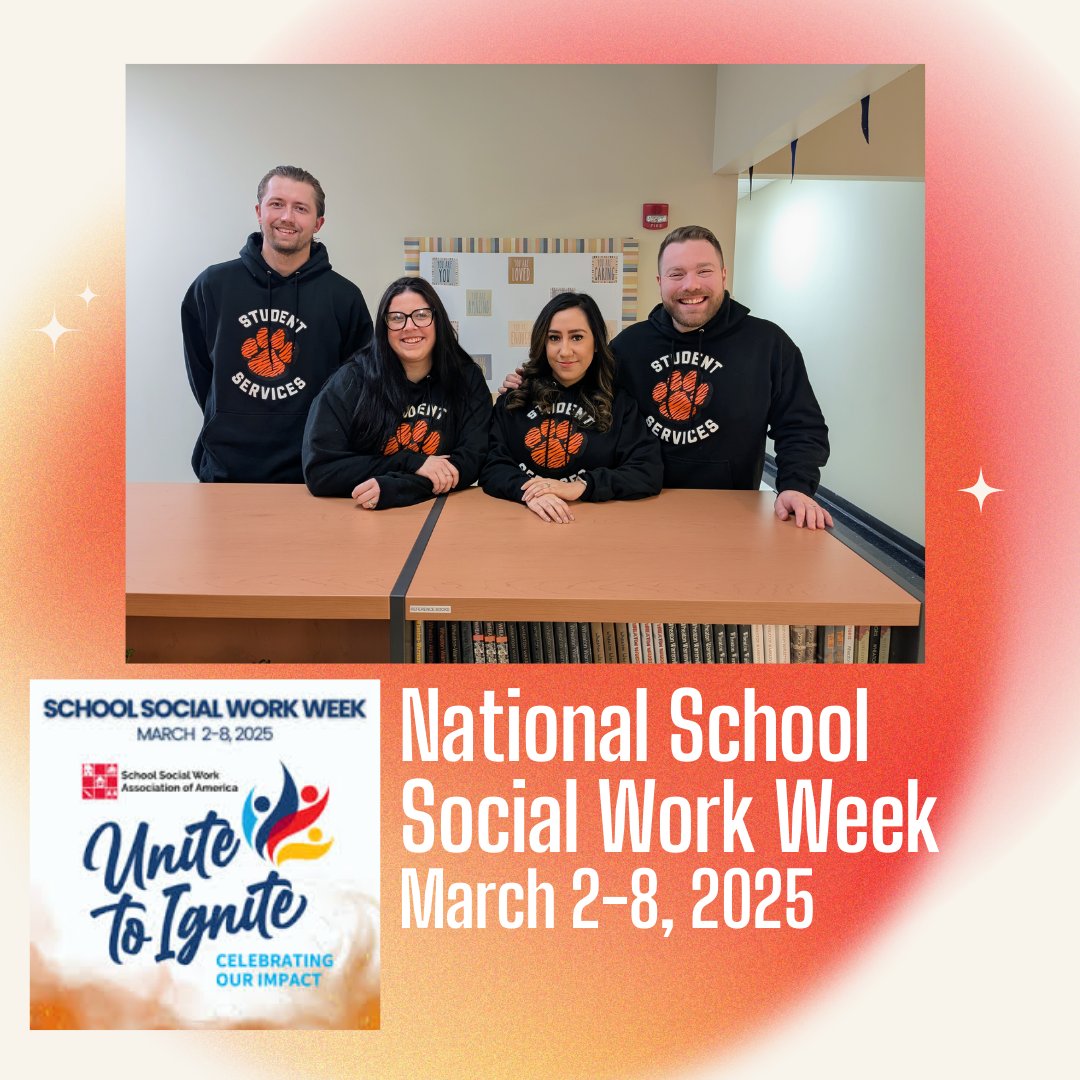 Happy National School Social Work Week to our four amazing school social workers! Thank you for all you do for students, families and staff!