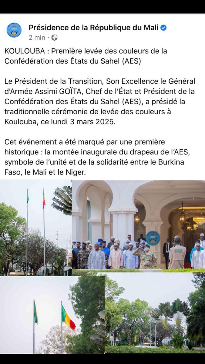 Le drapeau de l'aes flotte dans les pays de l'aes