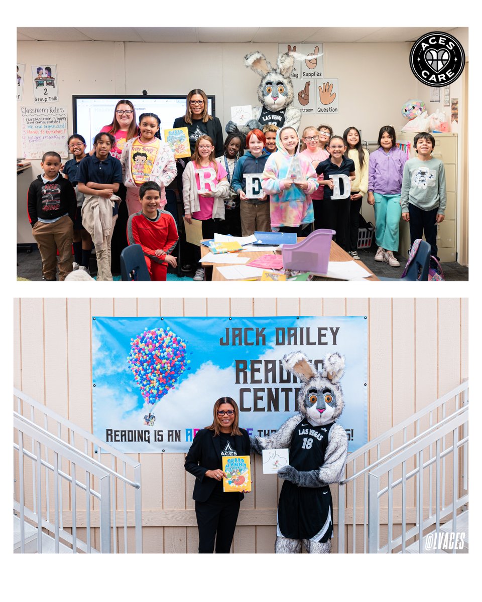 Tipping off Nevada Reading Week with our fam at Jack Dailey Elementary School 📚🐰