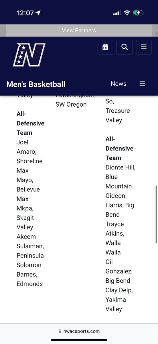 Honored and blessed to be named All Defensive Team in the NWAC this year!