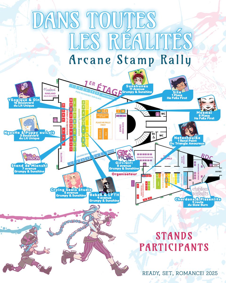 Les lots à gagner sont les suivants:
une planche de stickers
un mini print #jayvik 
2 stickers individuels (dont un holographique)
une impression linogravure de #Viktor
un collier avec engrenage en bois 

On a hâte de vous y retrouver! Et n'hésitez pas à partager ce rally #arcane