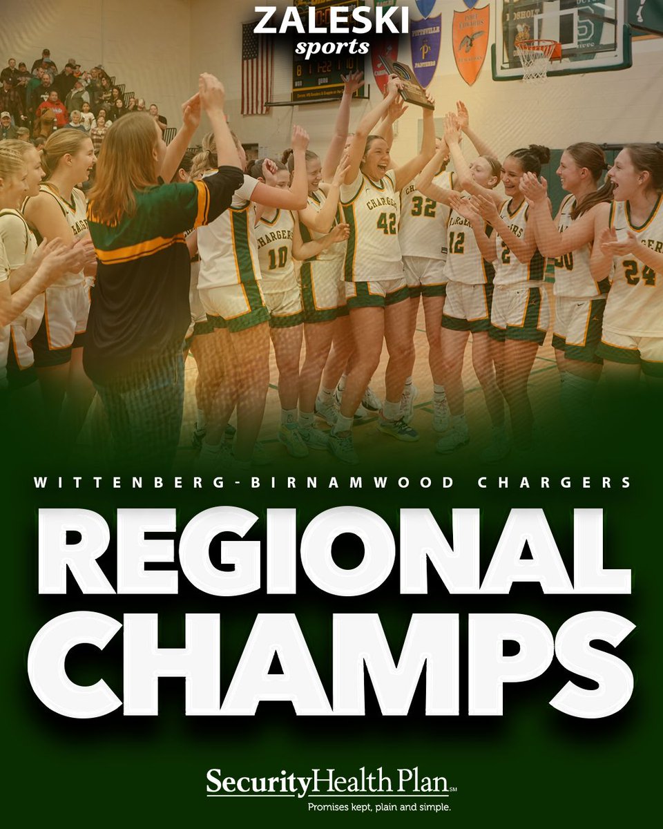 Congratulations to the Wittenberg-Birnamwood Chargers girls basketball team for winning the Regional Championship.