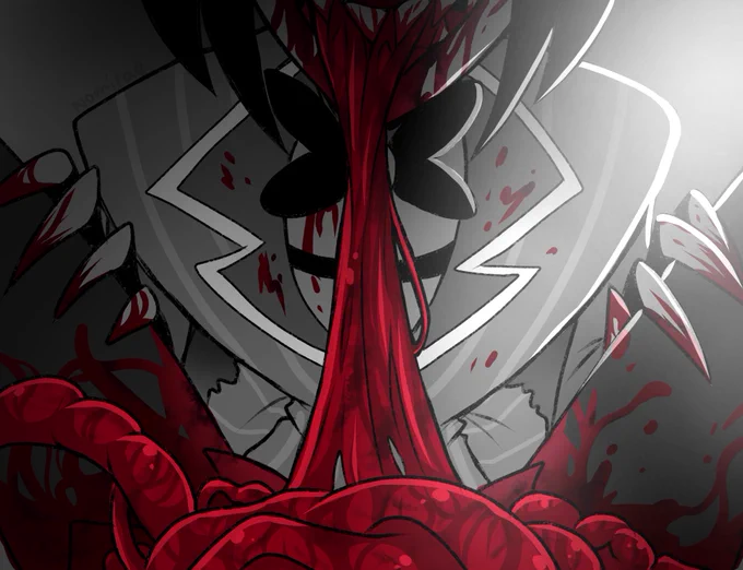// cw GORE "Not even once did I escape his gaze" - #RadioStatic #HazbinHotelFanart