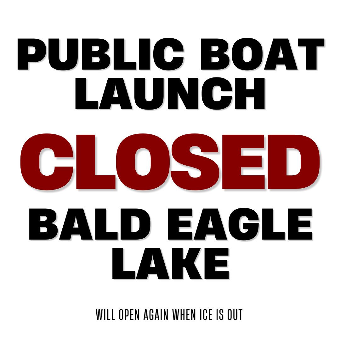 RamseySheriff's tweet image. Due to unsafe ice conditions, the public boat launch on Bald Eagle Lake in White Bear Township will close today at 4:30 p.m.
It will reopen when the ice is out. We'll let you know when that happens.