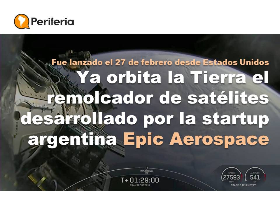 Fue lanzado el 27 de febrero, a bordo de un cohete Falcon 9 de <a href="/SpaceX/">SpaceX</a> . La empresa <a href="/epicaerospace/">EPIC AEROSPACE</a> creada por ingenieros de #universidades argentinas colocó en el espacio el dispositivo que guía a los satélites a sus órbitas geoestacionarias.
periferia.com.ar/innovacion/ya-…