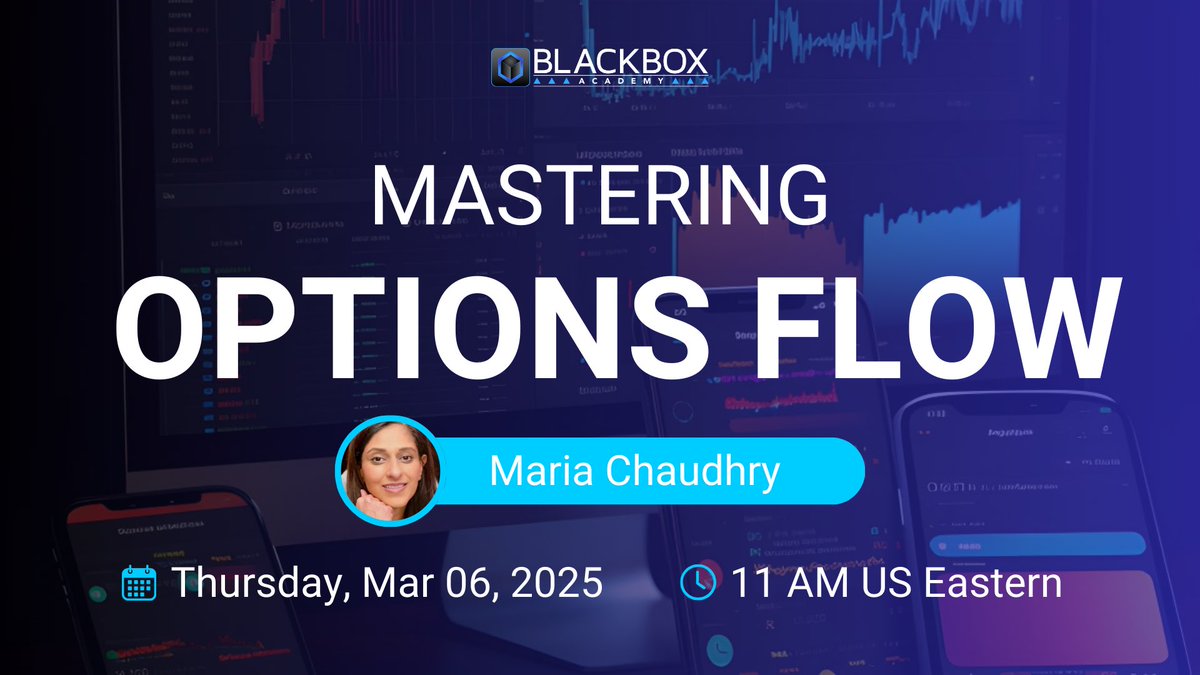 BlackBoxStocks (@blackboxstocks) on Twitter photo 🚨 Did you miss the first webinar? We received so much positive feedback that we want to ensure as many people as possible get to experience it! Reserve your spot for our second FREE live webinar "Mastering Options Flow" with veteran trader <a href="/mchaudhry82/">Maria Chaudhry</a>.
REGISTER FOR FREE HERE 🚨 Did you miss the first webinar? We received so much positive feedback that we want to ensure as many people as possible get to experience it! Reserve your spot for our second FREE live webinar "Mastering Options Flow" with veteran trader <a href="/mchaudhry82/">Maria Chaudhry</a>.
REGISTER FOR FREE HERE