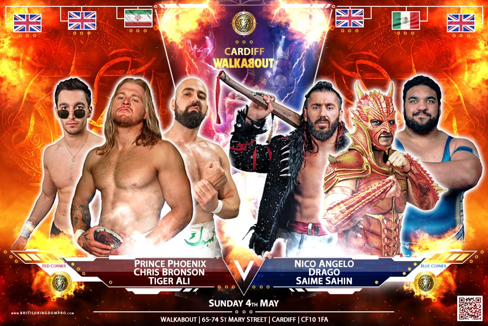 BritKingPro (@britkingpro) on Twitter photo Main Event confirmed for Sunday 4th May <a href="/WalkaboutCardif/">Walkabout Cardiff</a>
6 Man Tag Team War 🔥
BritishKingdomPro.com Main Event confirmed for Sunday 4th May <a href="/WalkaboutCardif/">Walkabout Cardiff</a>
6 Man Tag Team War 🔥
BritishKingdomPro.com