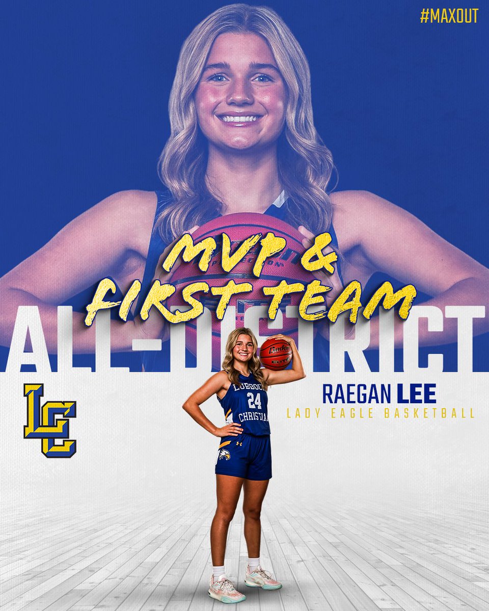Lubbock Christian Lady Eagle Basketball (@lbkchrgrlbball) on Twitter photo Congratulations to Raegan!
TAPPS 4A District One MVP &
First Team All-District!
We’re so proud of you! Wishing you nothing but success in your next chapter! #LCU #WellDeserved
<a href="/CoachCrow_LCHS/">Brad Crow</a> <a href="/LCHSEagles/">LC Athletic Department</a> <a href="/pchristy11/">Pete Christy</a> Congratulations to Raegan!
TAPPS 4A District One MVP &
First Team All-District!
We’re so proud of you! Wishing you nothing but success in your next chapter! #LCU #WellDeserved
<a href="/CoachCrow_LCHS/">Brad Crow</a> <a href="/LCHSEagles/">LC Athletic Department</a> <a href="/pchristy11/">Pete Christy</a>