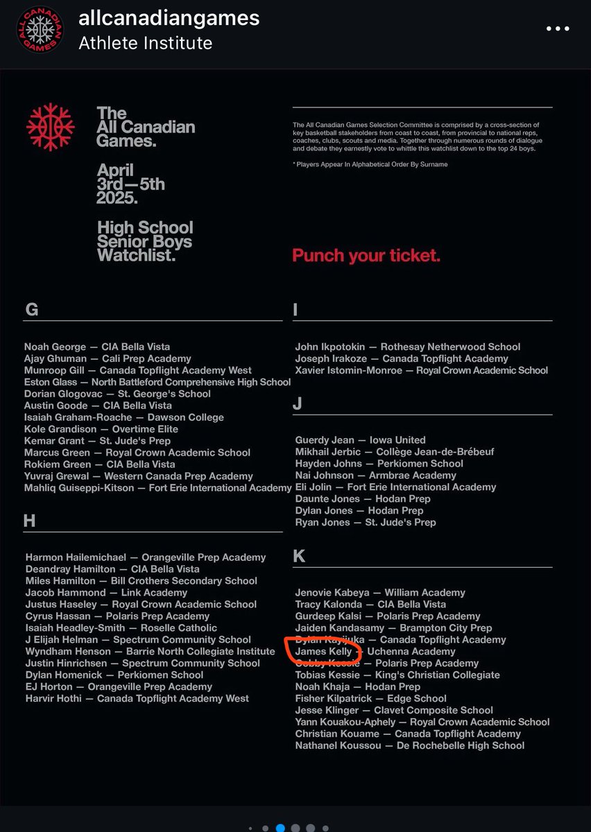 Was recently nominated for the all Canadian games. This is a list made up of some of the top 300 players in Canada. 

Thankful to committee for recognizing me🙏