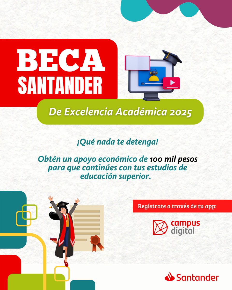 🙂 Estudiante #UASLP ¡Aprovecha esta oportunidad!

🎯 <a href="/santanderunimx/">Lupita de Santander</a> ofrece una beca de 100 mil pesos para estudiantes destacados.

👉 Inscríbete desde tu app UASLP Campus Digital 💳