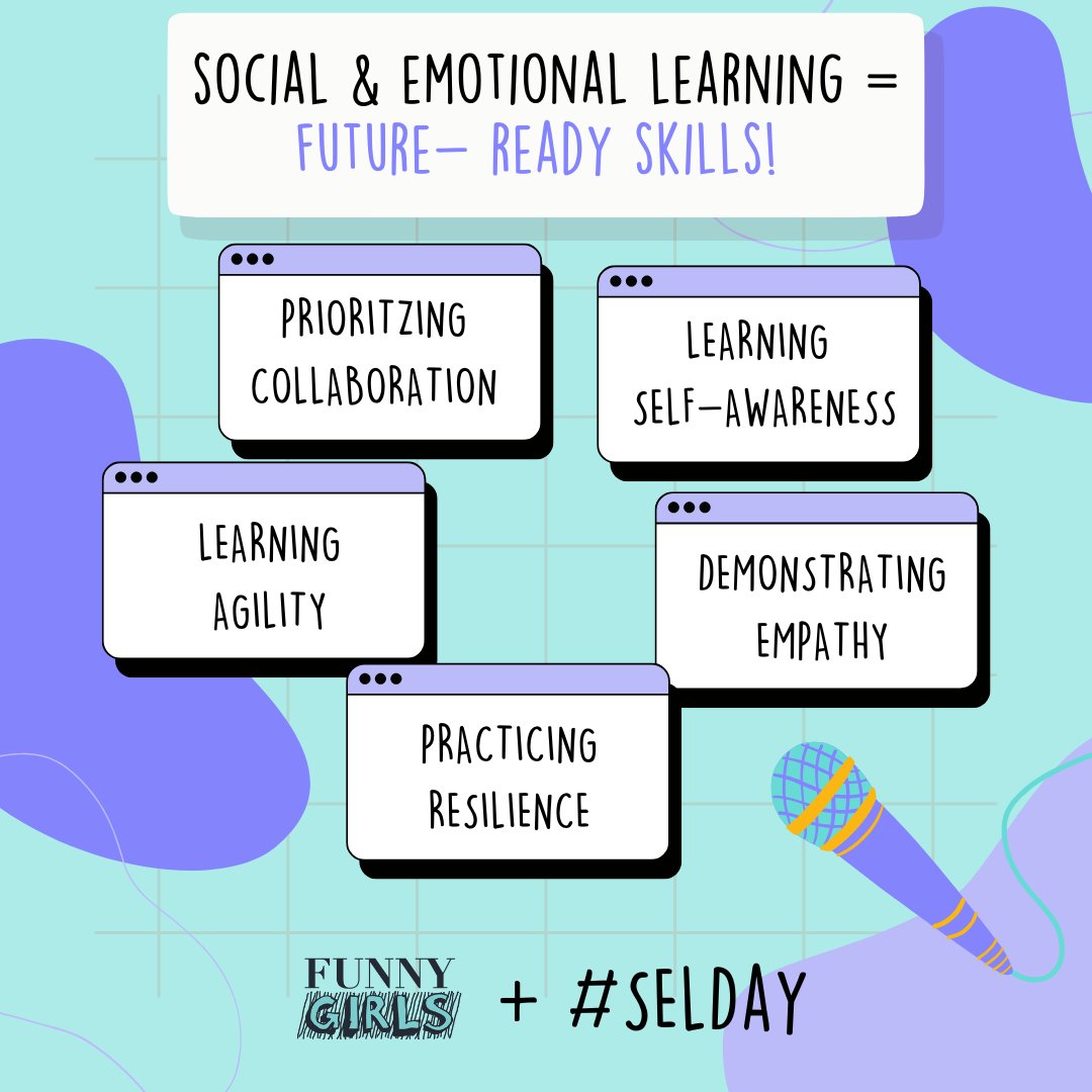 Social-emotional learning is a core part of Funny Girls' work, so we love joining the multitudes of voices celebrating #SELDay today! Follow along with all of the fabulous events and discussions at selday.org. 📷📷 #SELWeek #SEL