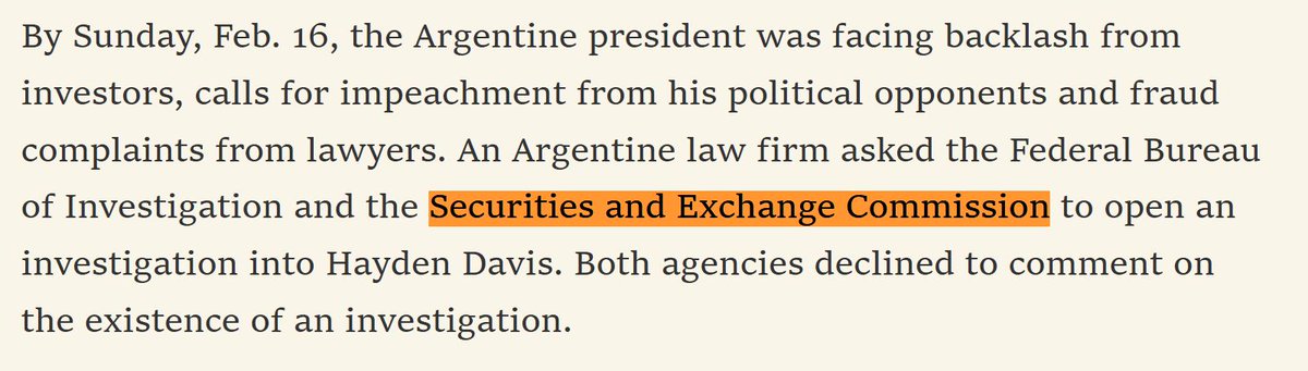 davidamichaels's tweet image. A great story by my colleagues @WSJmarkets about the rise and fall (pump/dump) of the $Libra &quot;memecoin.&quot; @SECgov says memecoins aren&apos;t securities, but when people lose money to these things, they turn to the SEC