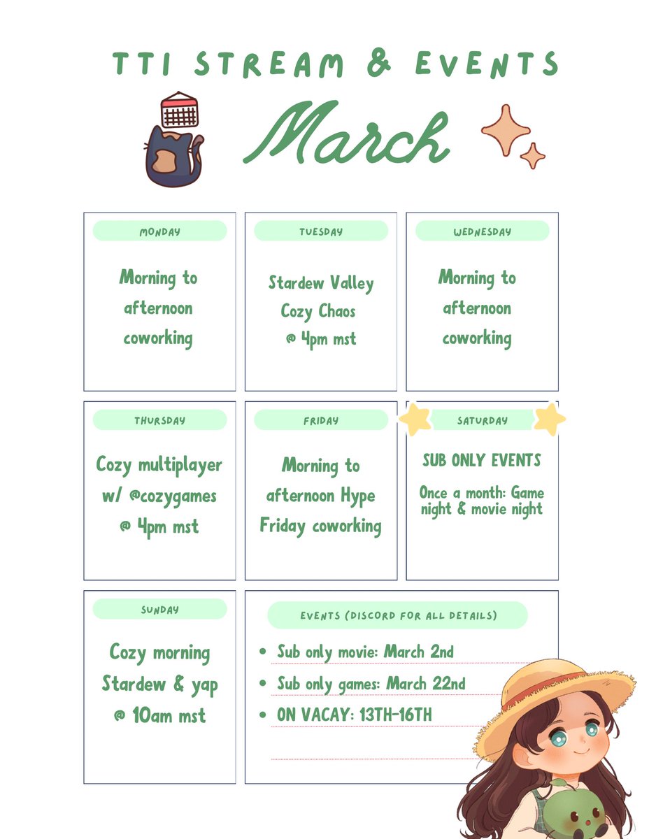 Come hang with me on twitch and discord for lots of cozy chaotic shenanigans this month!! beacons.ai/ttinventory