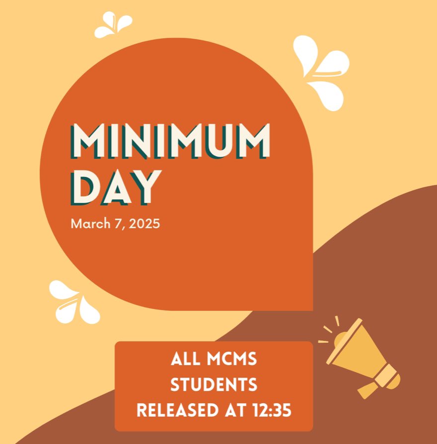 MCMS_Panthers's tweet image. Hey Panthers! Minimum Day this Friday. 🐾