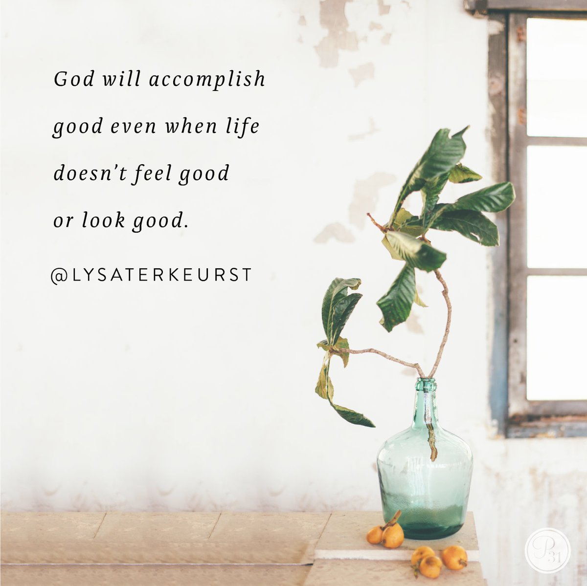 Lysa TerKeurst (@lysaterkeurst) on Twitter photo Even if we can’t see it, let’s choose to believe it. 
"And we know that in all things God works for the good of those who love him, who have been called according to his purpose." Romans 8:28 (NIV) Even if we can’t see it, let’s choose to believe it. 
"And we know that in all things God works for the good of those who love him, who have been called according to his purpose." Romans 8:28 (NIV)