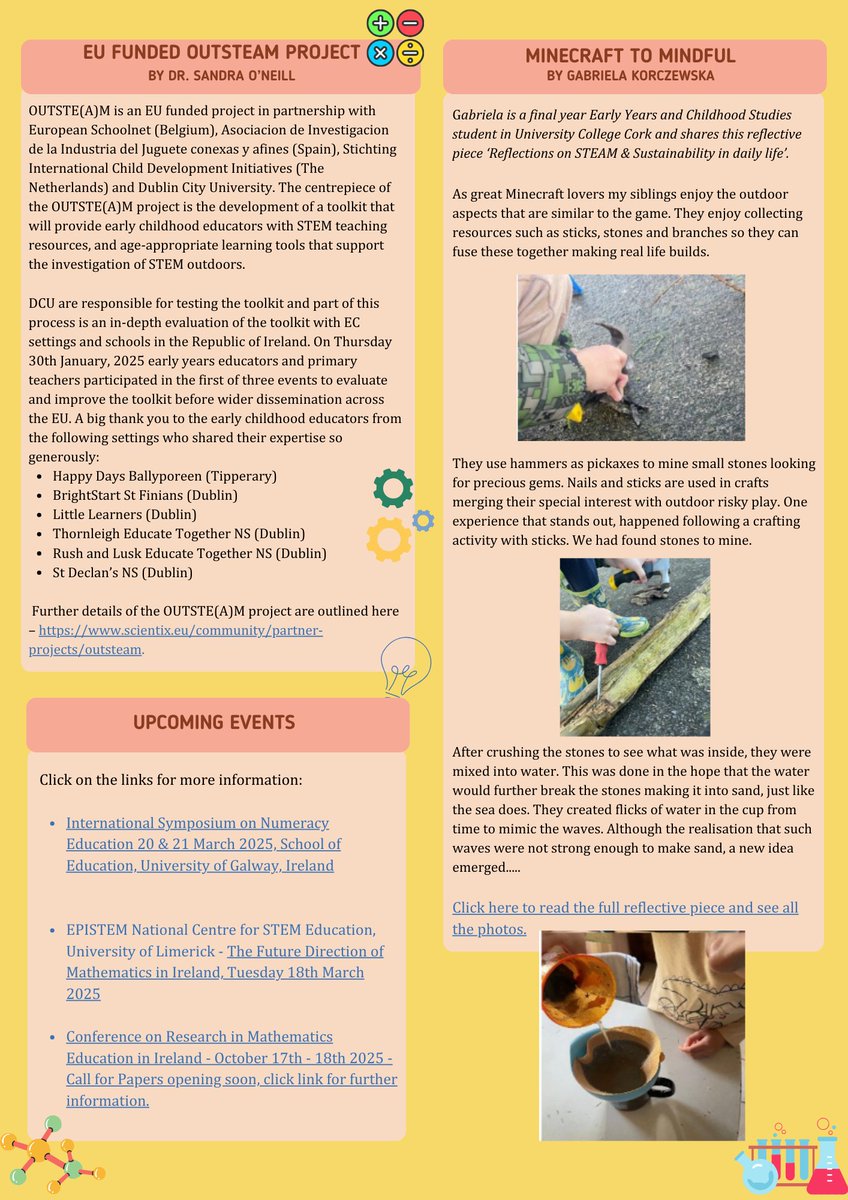 EC STEAM Network (@ecsteamnetwork) on Twitter photo Spring 2025 EC STEAM Network Newsletter. Includes info on research projects examples of STEAM in ECEC practice. Please feel free to share and encourage them to join our network which they can do by emailing us at ecsteamnet@gmail.com
#STEAM #STEM #education #earlychildhood Spring 2025 EC STEAM Network Newsletter. Includes info on research projects examples of STEAM in ECEC practice. Please feel free to share and encourage them to join our network which they can do by emailing us at ecsteamnet@gmail.com
#STEAM #STEM #education #earlychildhood