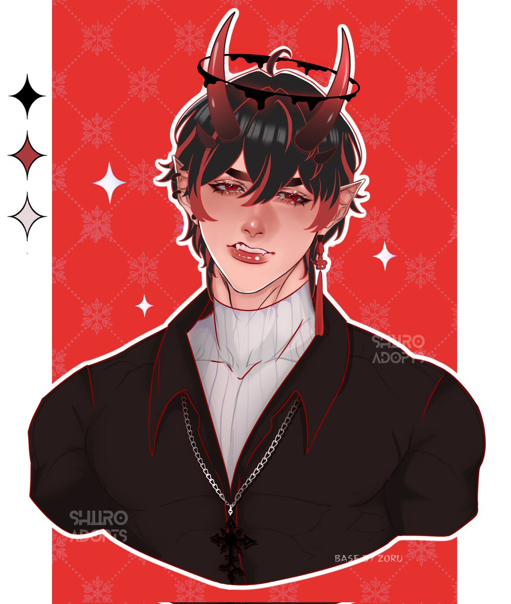 [VAMPIRE PRINCE OC ADOPTABLE]
ART BY ME (⁠ ⁠◜⁠‿⁠◝⁠ ⁠)⁠♡

✦SB: 15 USD
✦MIN: --
✦AB1: 55+ USD
✦AB2: 75+ USD (Commercial Used)

⋆౨ৎ˚⟡˖ ࣪
© Base: Messy Cloud | Zoru (kofi)

#adoptable #adoptableauction #auction #oc #openadoptable #vampire #artmoots