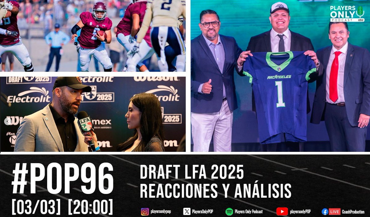 🚨#POP96🚨

Te esperamos hoy a las 8:00 PM con todo el análisis y reacciones del Draft de la LFA. Imperdible episodio.