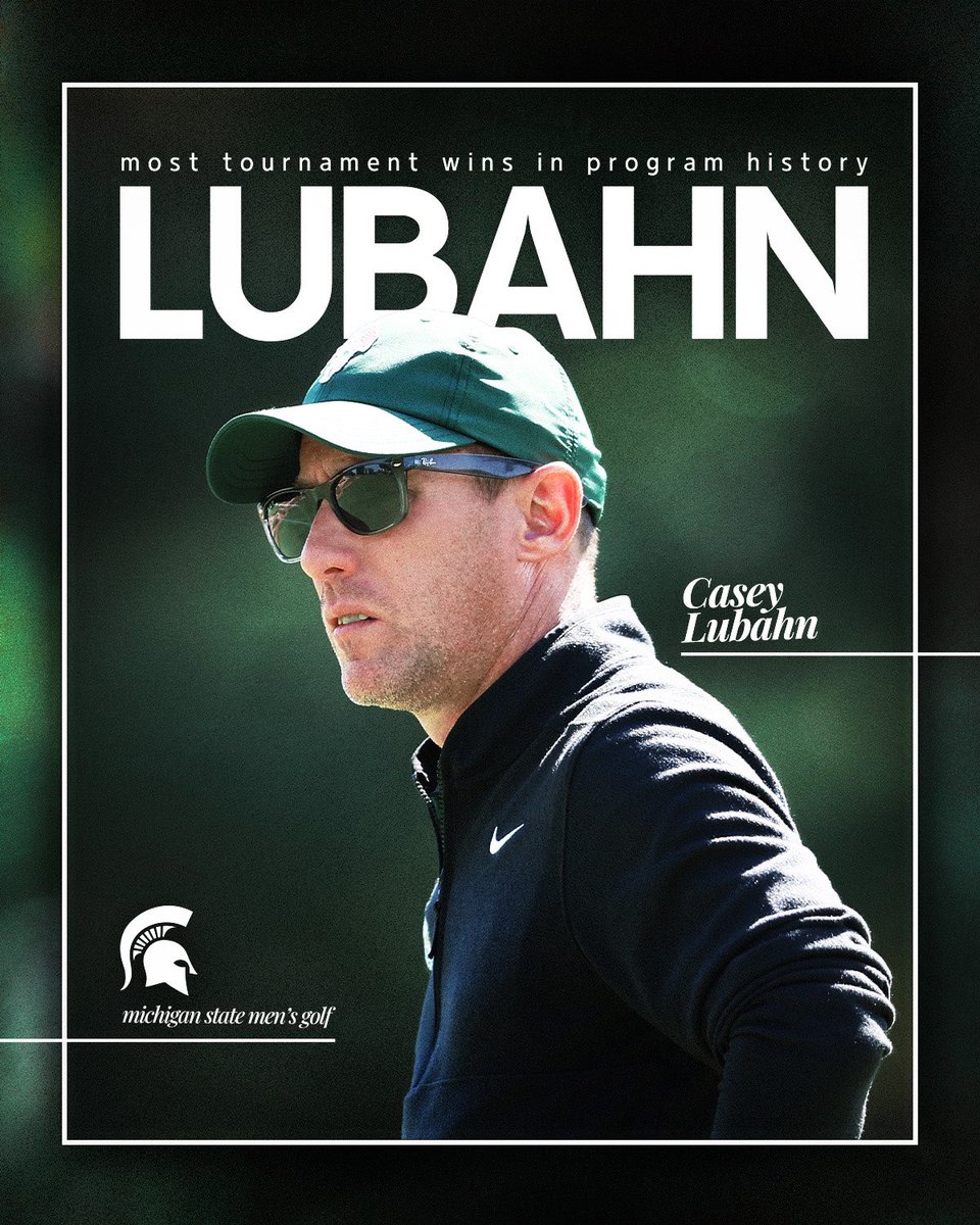 Michigan State Men's Golf (@msu_mgolf) on Twitter photo Congrats Coach!!!
With today's team win at the Colleton River Collegiate, Head Coach <a href="/CaseyLubahn/">Casey Lubahn</a> has the most tournament wins in Michigan State men's golf history.
#GoGreen Congrats Coach!!!
With today's team win at the Colleton River Collegiate, Head Coach <a href="/CaseyLubahn/">Casey Lubahn</a> has the most tournament wins in Michigan State men's golf history.
#GoGreen