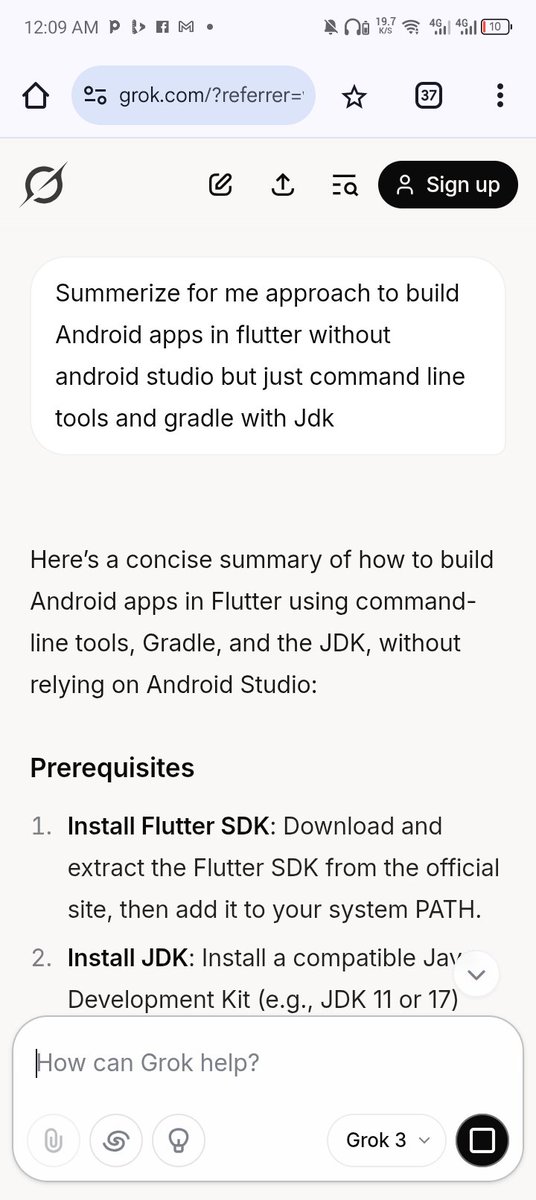 Gilbert35263978's tweet photo. Grok gave me an indepth understanding of how to build Android projects from command line + Vs Code without the need of that stupid heavy duty Android studio. Grok broke that concept down !! 
@elonmusk @X @grok https://t.co/VYZDZhxWX3