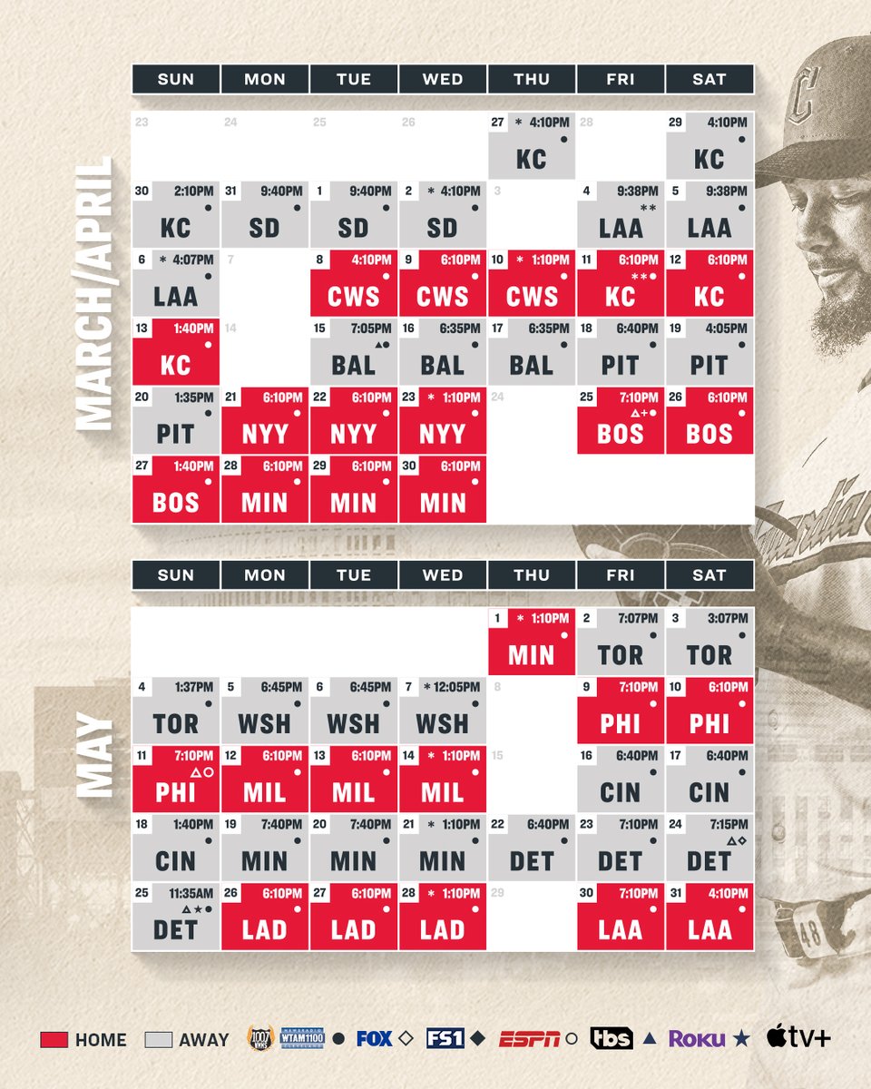 CleGuardians's tweet photo. Regular season is right around The Corner 👏

Announcing our finalized 2025 regular season game times and broadcast schedule.

#ForTheLand https://t.co/mpIdLhzsRT