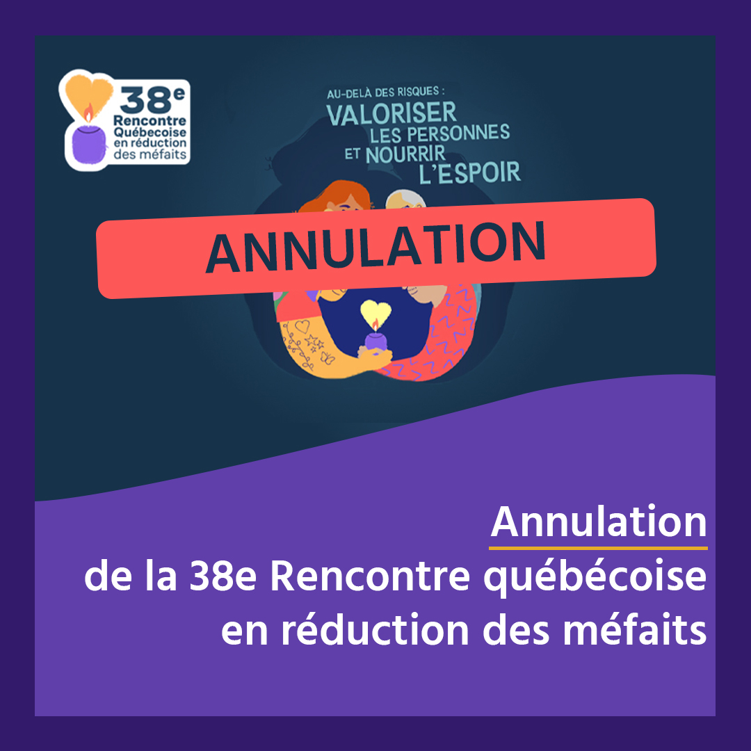 La 38e RQRDM est annulée, faute de financement. En pleine crise des surdoses, c'est un signal préoccupant. Nous avons besoin de votre soutien. 💜

🔗 Détails : urlr.me/EvxjDm
🔗 Enjeux financiers : urlr.me/mpUHK9