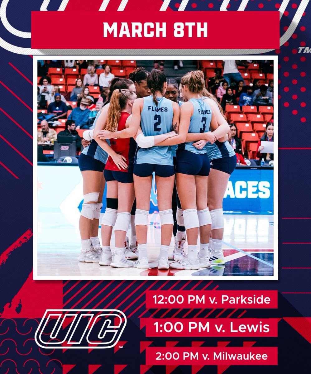 UIC_Volleyball's tweet image. Spring volleyball is back! Catch the action at our scrimmage this Saturday, March 8th, at the Flames Athletic Center. Free admission—see you there!
#ChicagosCollegeTeam