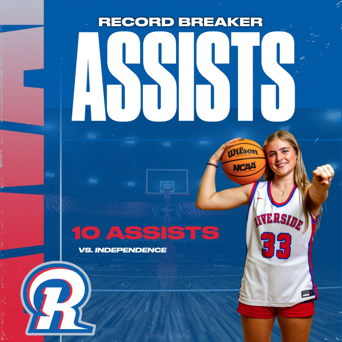 Congratulations <a href="/OliviaCarlone/">Olivia Carlone</a> on a new single game record in assists!  Keep raising the bar! <a href="/RVHSRamsSports/">Riverside Athletics</a> <a href="/RiversideLCPS/">Riverside HS</a> <a href="/LoCoSports/">LoCoSports</a> <a href="/novahoopsCom/">Novahoops.com</a>