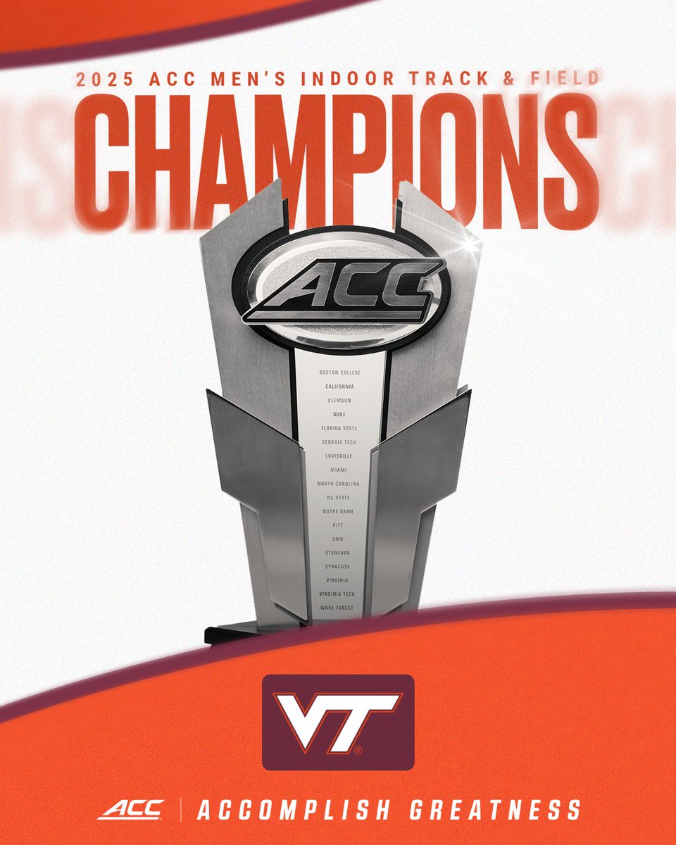 CHAMPIONS ONCE AGAIN. 🏆

For the fourth time in five years, the Hokies are ACC Champions!
