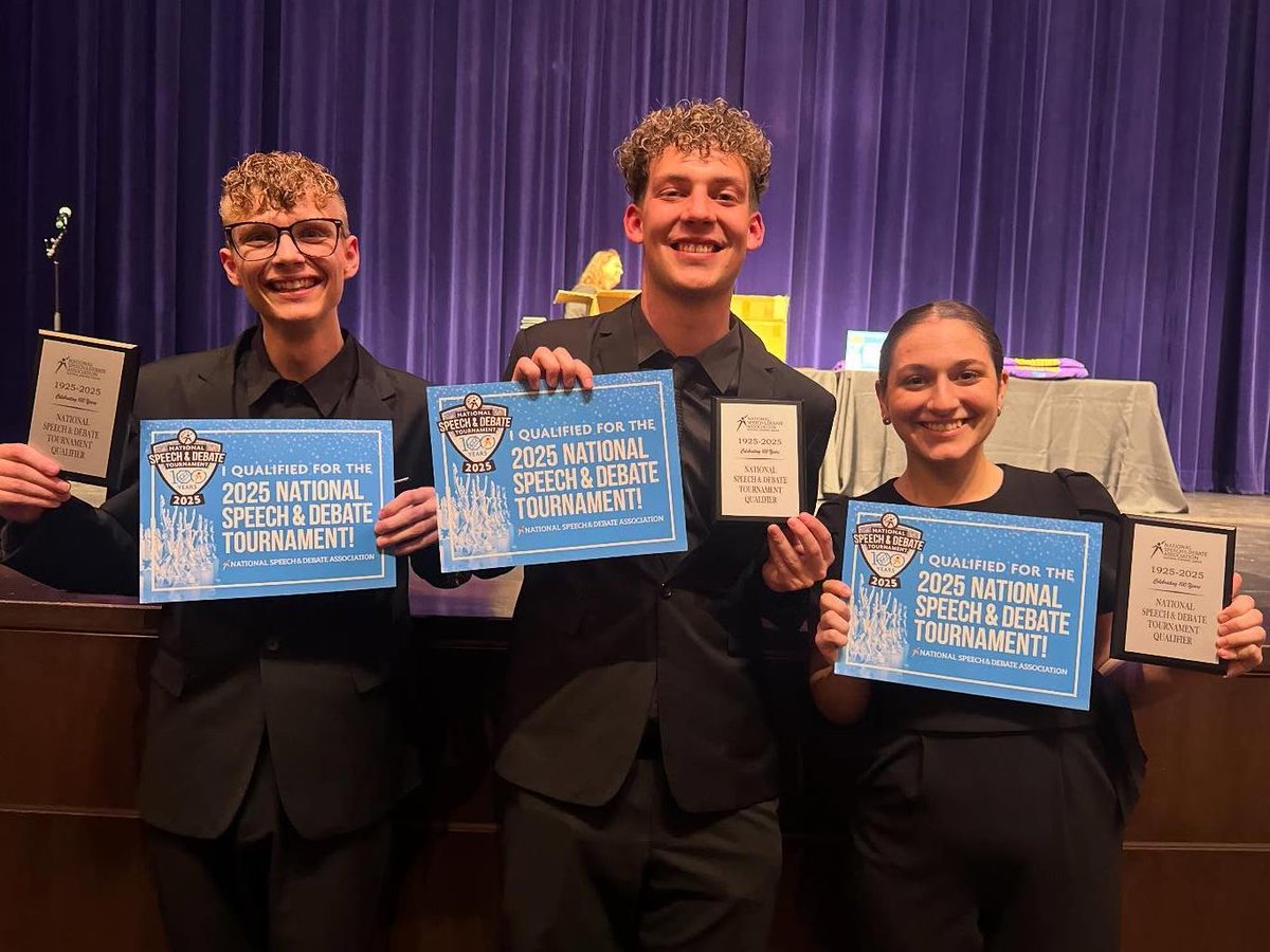 Headed to Nationals - Three students earned their way to the National Speech Competition in June 2025 adacougars.net/sys/content/ne…