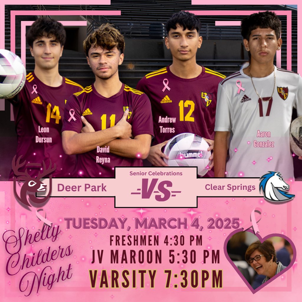 Final (guaranteed) Home Game of the 2024-2025 Season. Come out and support as we spotlight four seniors. 

This is also our annual game to celebrate the  life of Shelly Childers - a woman who served this district and supported our program for 22 years.