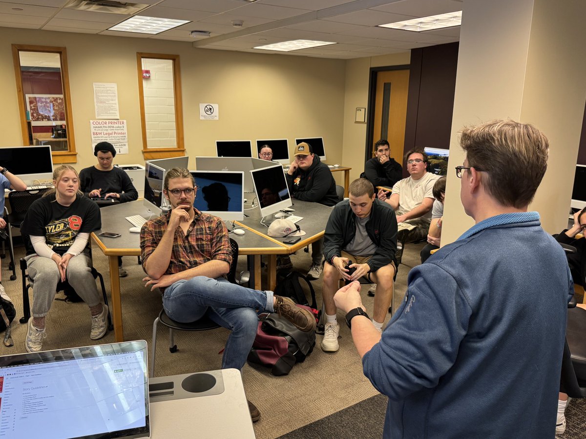 First day on a new gig and she still makes time for others. My gratitude to my friend and colleague Amy Schmelzer for speaking with my @isu_gsjc Electronic Media Production class this afternoon.