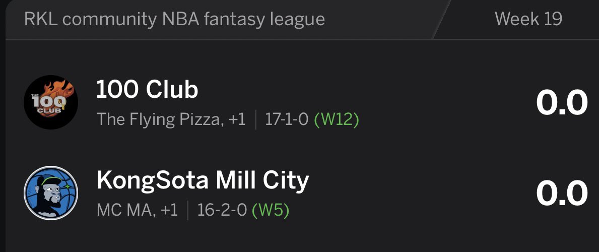 The100ClubRKL's tweet image. It’s time for the clash of the season❗️

The 2 teams with the best regular season records are facing this week in the @RumbleKongs NBA fantasy league.
Who will win the h2h❓
@The100ClubRKL or @KongSota ❓
Check out their rosters in the comments below and give us your prediction❗️