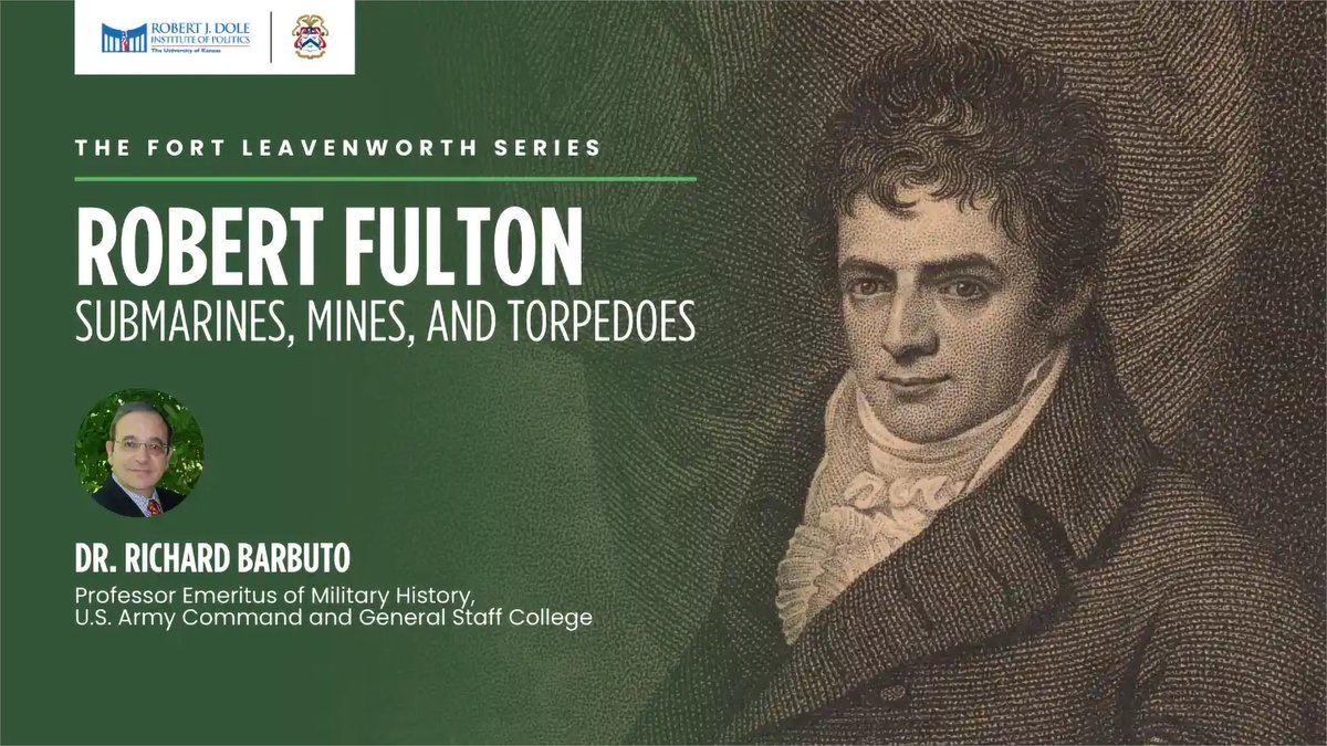 U.S. Army CGSC (@usacgsc) on Twitter photo Wednesday, March 5th, 3:00 pm (CST), join <a href="/USACGSC/">U.S. Army CGSC</a> Dr. Richard V. Barbuto as he discusses "Robert Fulton: Submarines, Mines, and Torpedoes" at the <a href="/DoleInstitute/">Dole Institute of Politics</a>. Wednesday, March 5th, 3:00 pm (CST), join <a href="/USACGSC/">U.S. Army CGSC</a> Dr. Richard V. Barbuto as he discusses "Robert Fulton: Submarines, Mines, and Torpedoes" at the <a href="/DoleInstitute/">Dole Institute of Politics</a>.