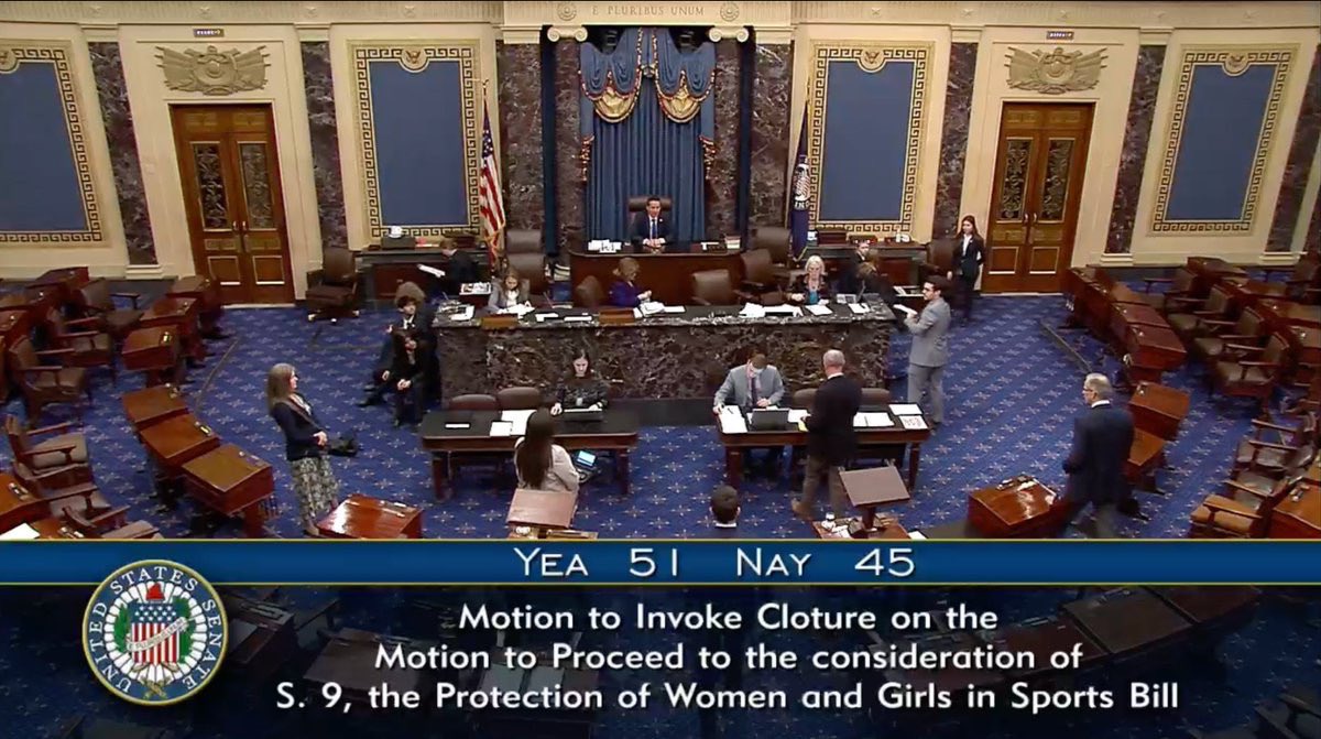 45 Democratic Senators voted NO on Protecting Women &amp; Girls in Sports. 

Never, ever let them gaslight you into thinking Democrats care about 'women's rights'...